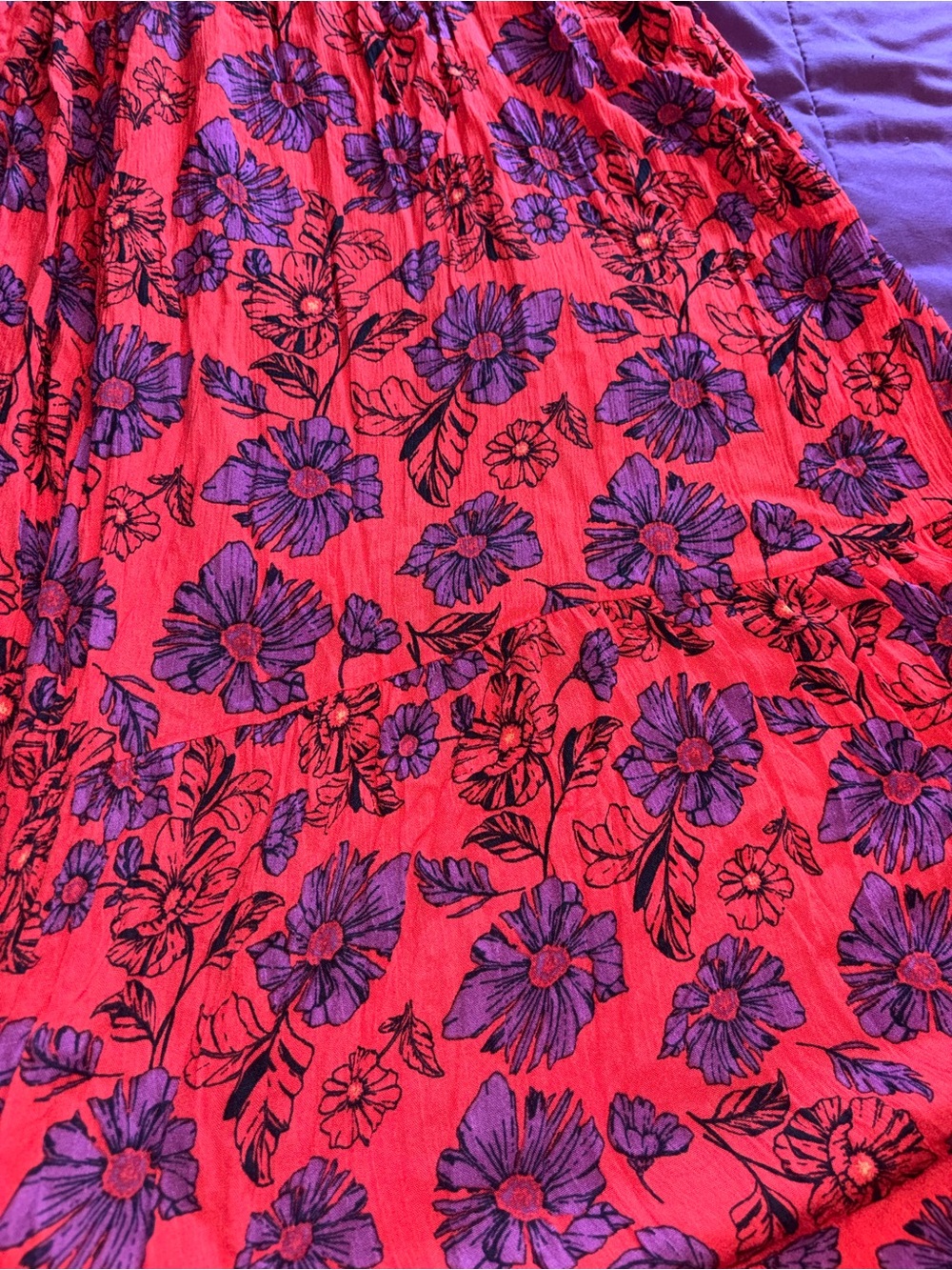 Jessica Simpson Red Jumpsuit with Purple Floral Print - Picture 4 of 8